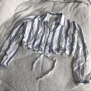 American Eagle John Galt striped collared shirt